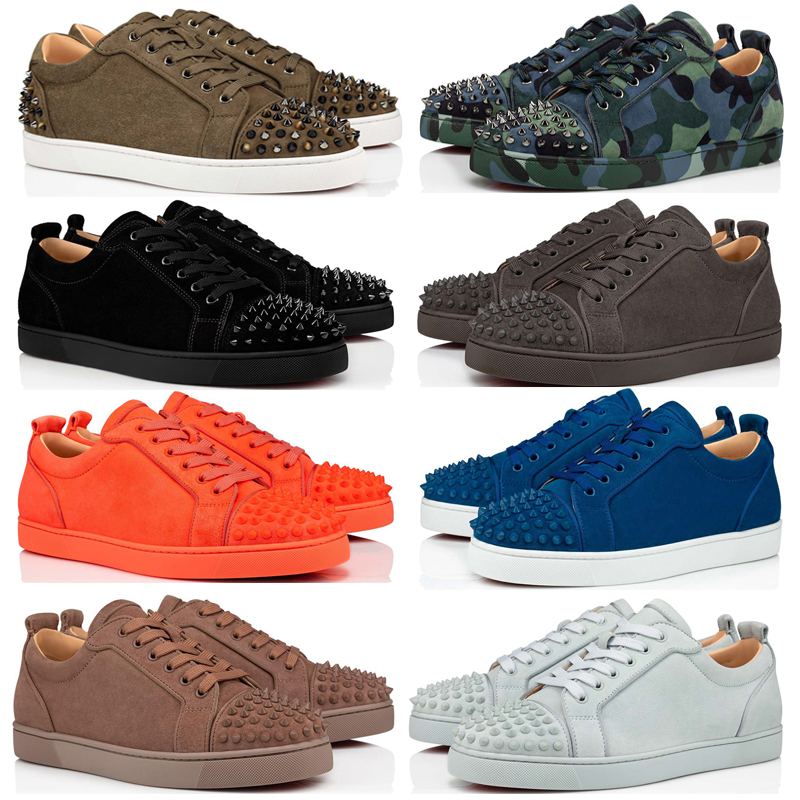 

Fashion Men Casuals Shoes Senior Loui Junior Spikes Orlato Flat Sneakers Trendy Low Tops Elastic Band Suede Designer Originals Basketball Athletic Shoes Box EU 35-47, #1