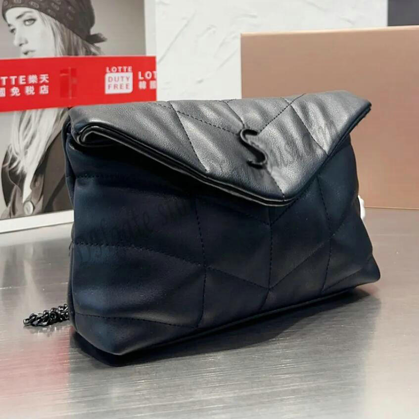 

Designer Women Loulou Puffer Chain Messenger Bag France Luxury Brand Y Quilted Leather Crossbody Handbag Lady Black Cross Body Chains Strap Flap Shoulder Bags