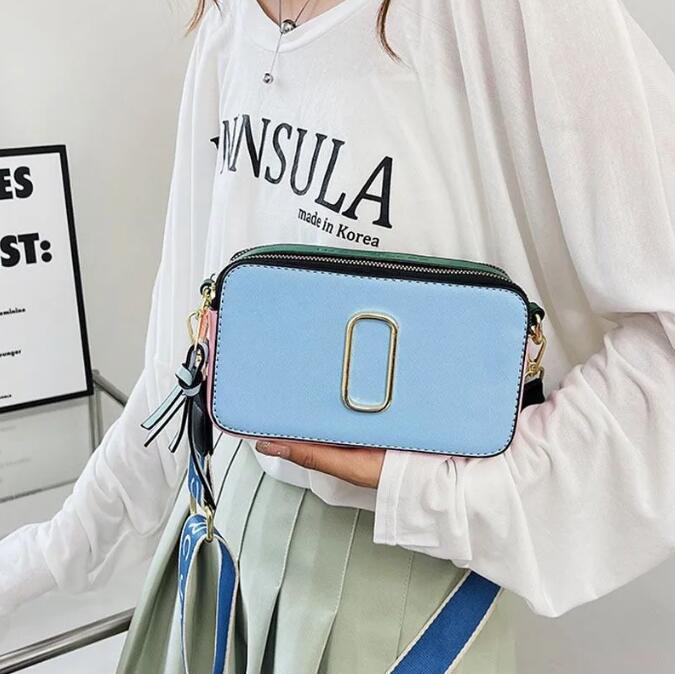 

Retail Women Bags New 2022 Contrast Color Small Square Bag Trend Letter Single Shoulder Messenger Bag 008612, Orange