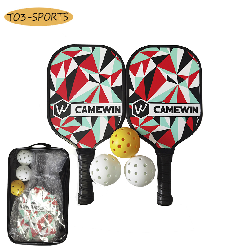 

Tennis Rackets 2PCS Pickleball Racket Set 3 balls 2 Paddles 1 bag Carbon fiber Composition PE Honeycomb Core racket surface Lightweight 230228