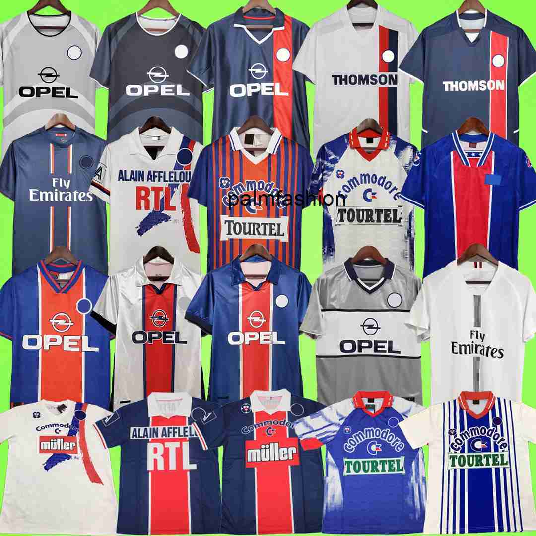 

Retro Soccer Jerseys PSGS Maillots de football shirt T paris 90 91 92 93 94 95 96 97 98 99 00 01 02 03 12 13 14 Vintage uniform PAULETA WEAH CAVANI DI MARIA RONALDINHO BECKHAM, 93/94 9