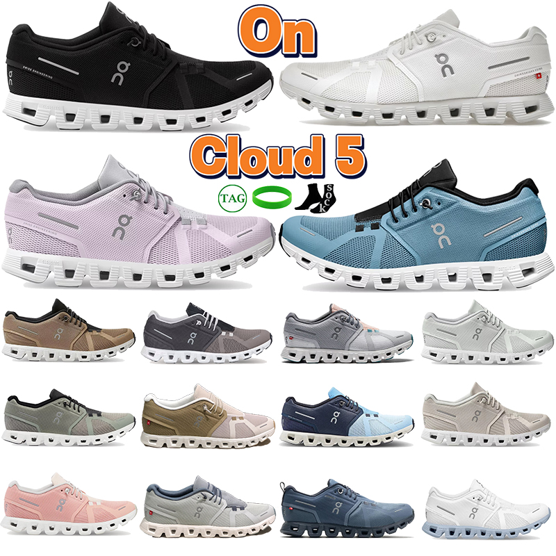

Designer On Cloud 5 Running Shoes Men Women Runner Sports Sneakers All Black white Lily Pink Frost Niagara Blue Black Rose Shell Mens Womens Outdoor Cushion Trainers, No.11 pearl white