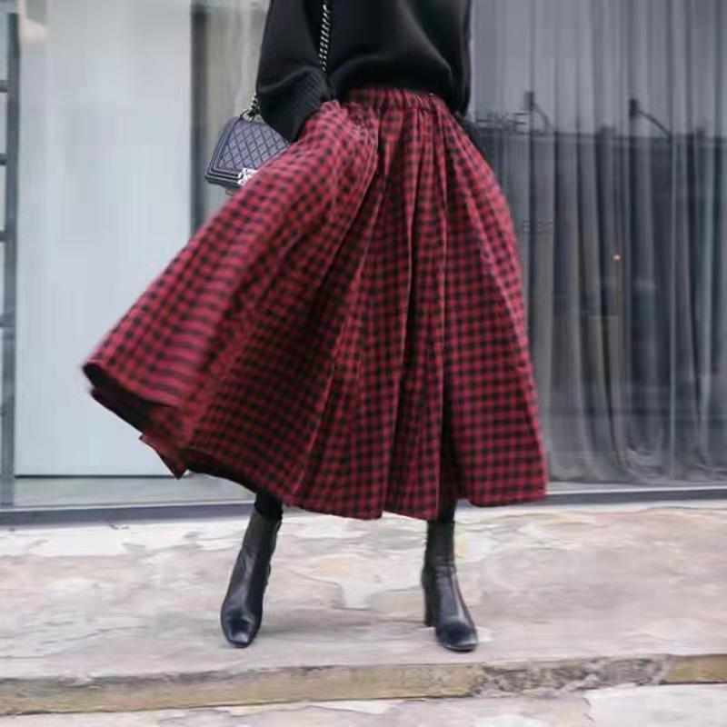 

Dresses Qiukichonson Plaid Midi Long Skirt Womens Maxi Skirt 2022 Korean Vintage Summer Pockets Deisgn High Waisted Cotton Skirts Rok, Black white plaid