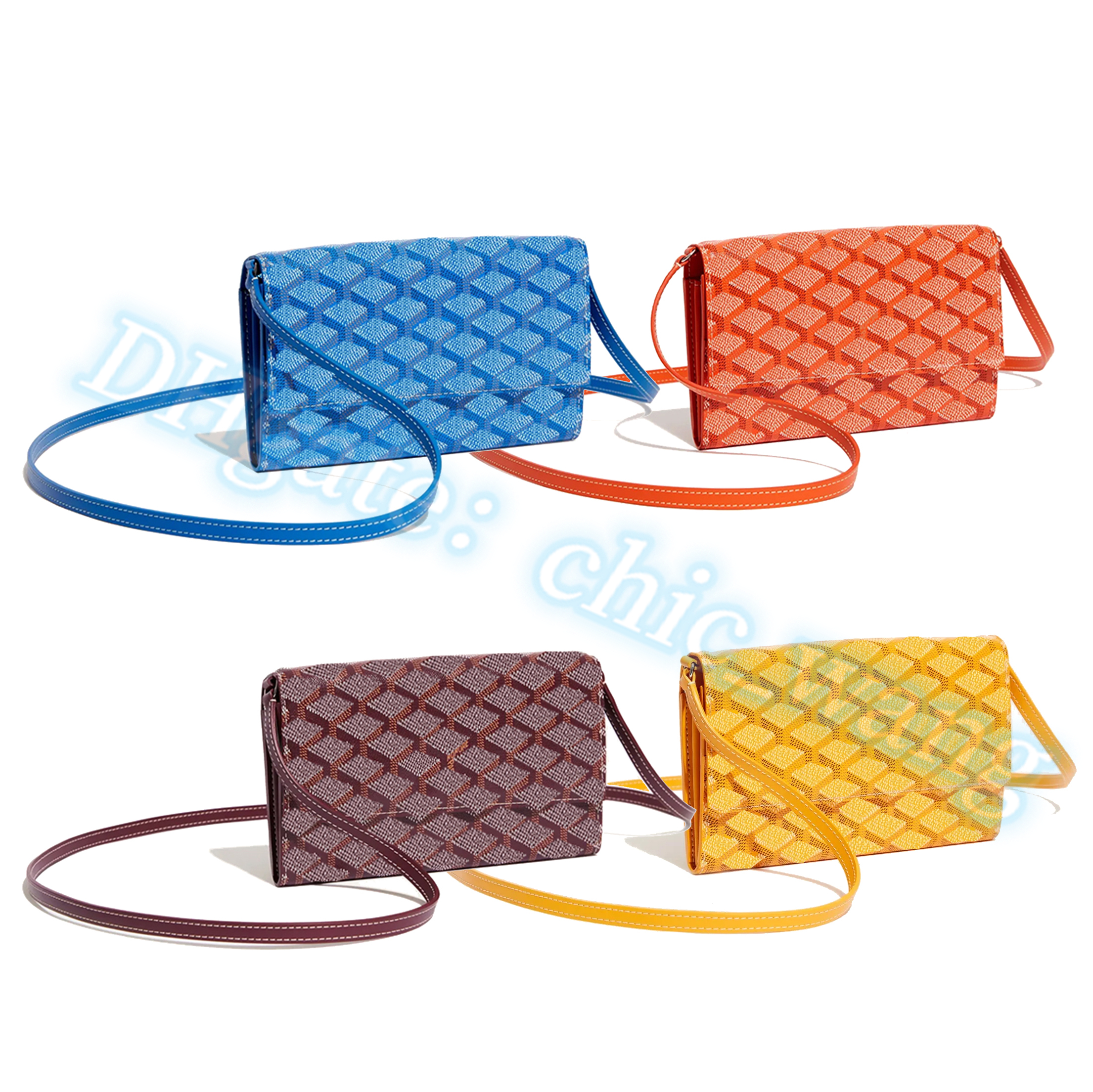 

Fashion Designer long wallet purse cross body bag Womens Luxury Leather key pouch purses passport card holder Mens clutch bag pocket organizer Shoulder bags, Orange