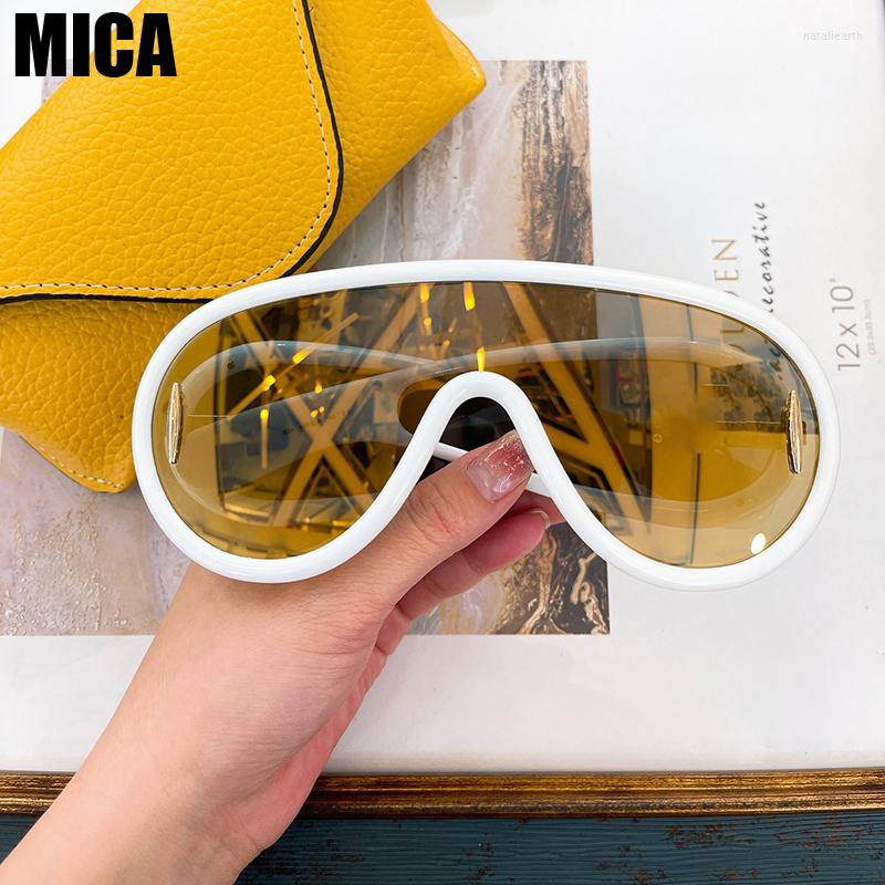 

Sunglasses 2023 Oversize Shield Women's Designer Men Eyeglasses For Female Male Outdoor High-end UV400 Glasses