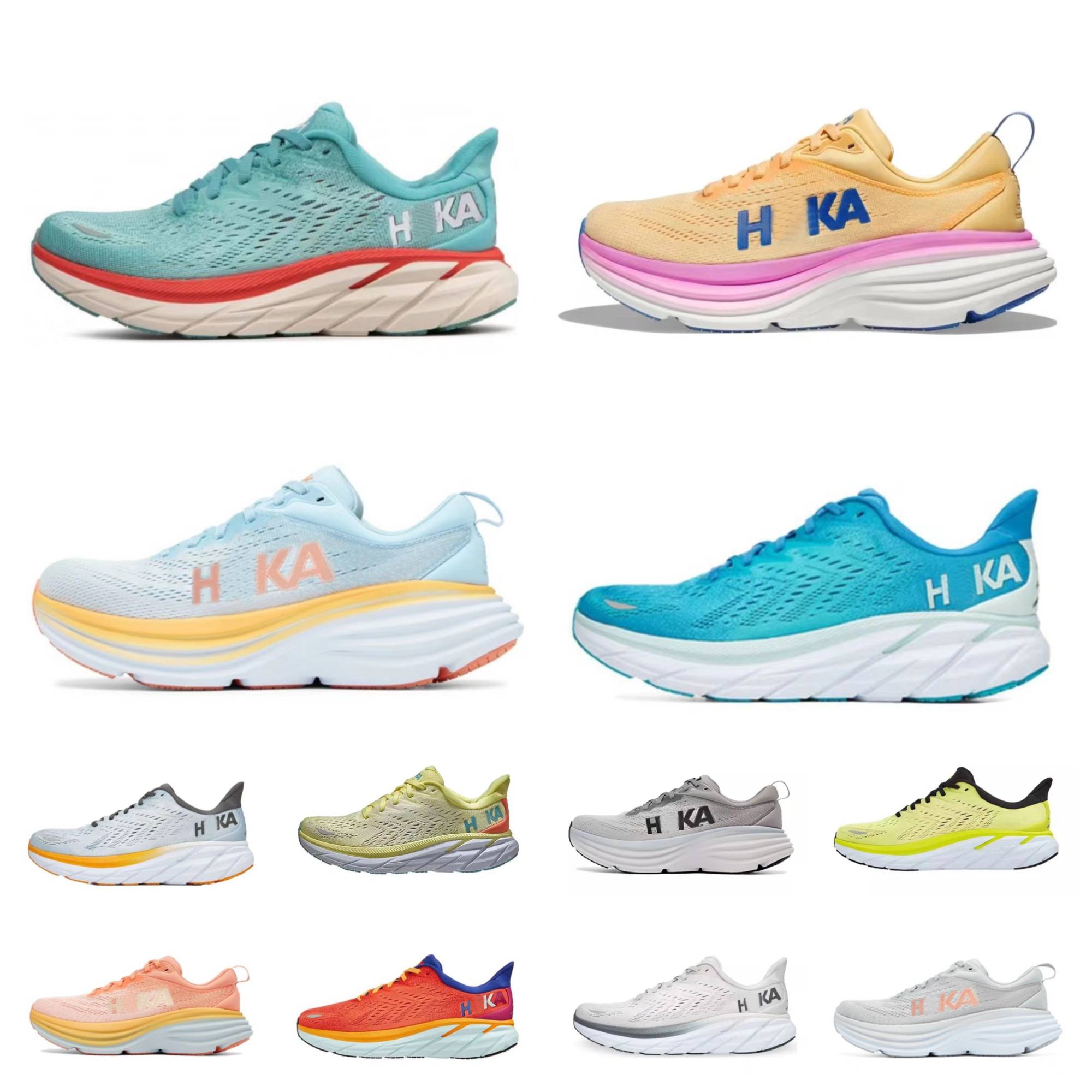 

HOKA Bondi 8 Running Outdoor Casual Shoes Hokas ONE ONE Black White Sports Carbon x2 Clifton 8 9 Lightweight Shock Absorption Amber Sneakers Men Women Trainers Runner, Shoes lace