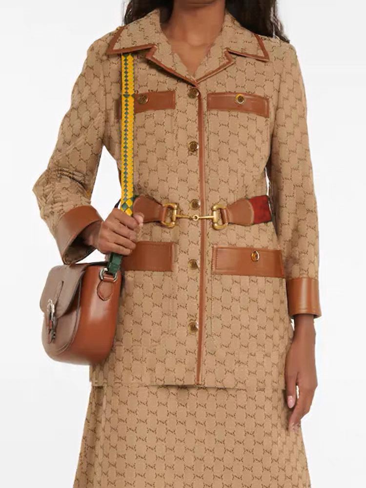 

Women's Two Piece Dress Casual Suits Letters luxury designer woman jacket Coats For Women Long Sleeve Jacket Cool Girls Streetwear Womens Clothing tops skirts C002, Brown skirts