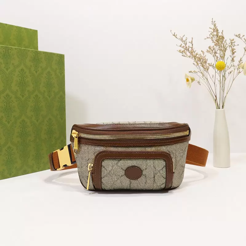 

682933 unisex waist chest bag fashion shoulder messenger bags belt handbag high quality wallet leather designer coin purse, Size: 23cm