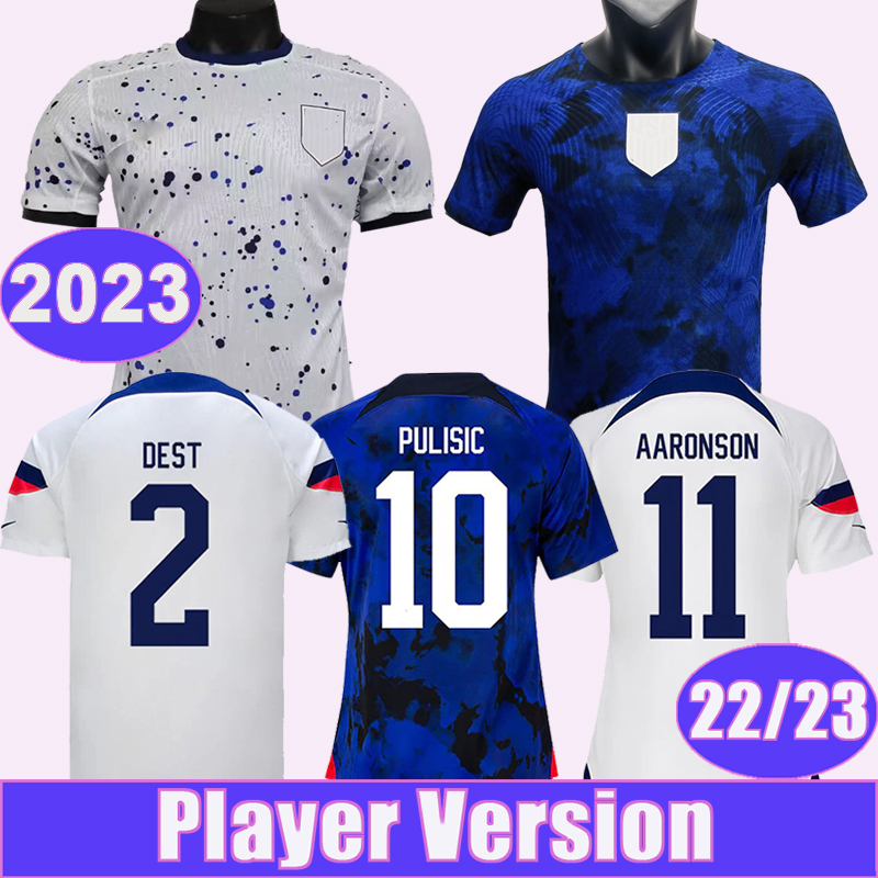 

2023 UniTEd PULISIC Player Version Soccer Jerseys 22 23 National Team AmERica MORRIS DEST McKENNIE YEDLIN ACOSTA AARONSON StaTEs Home Away Football Shirt Uniforms, Qy10649 22 23 away f..a world patch