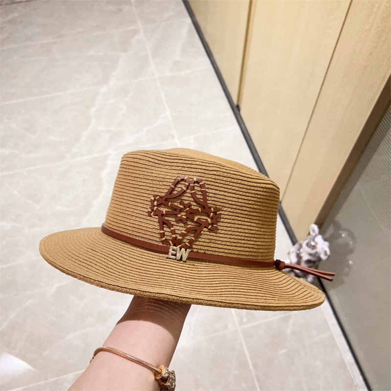 

Designer Cap Woven Straw Hat Women Bucket Hats Mens Large Brimmed Hat Belt Fashion Travel Beach Hats Summer Cap