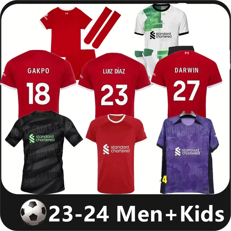 

23 24 SALAH FIRMINO MAC ALLISTER LiverP00L Soccer Jerseys THIAGO Luis DIaz LVP Football Shirt 2023 2024 VIRGIL Diogo Jota DARWIN shorts Player Adults and kids kit, 23/24 home1