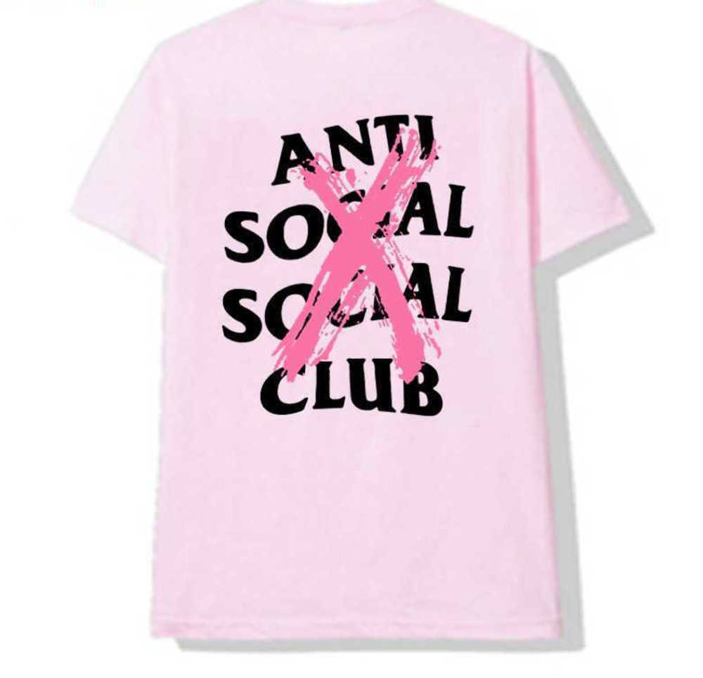 

designer new assc t shirt Fashion anti social club cross print T casual couple short sleeve Motion design 67ess, White