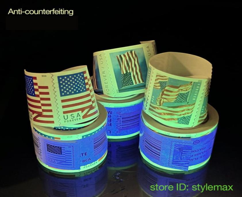 

2022 Forever US Flags US Roll of 100 Envelopes Letters Postcard Cards Office Mail Supplies1438892