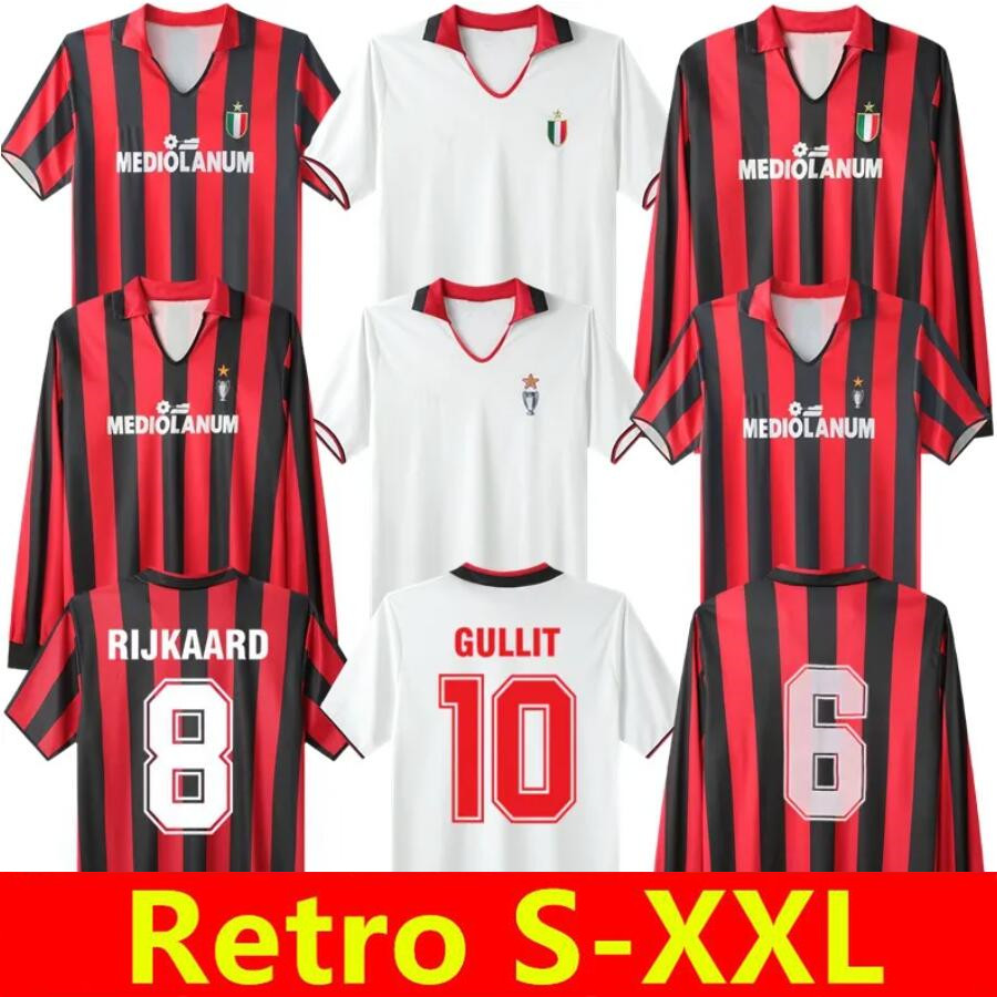 

1988 1989 1990 Gullit Rijkaard retro soccer jerseys van Basten Rijkaard 88 89 Baresi Milan Maldini home away ac vintage classic football shirts, 88 89 cl final jersey