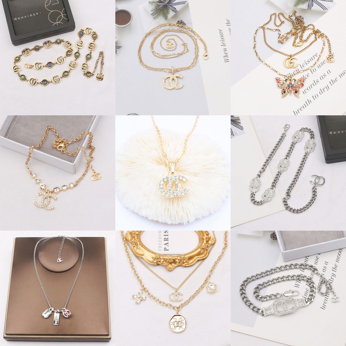

Plated 925 Silver Luxury Brand Designers Letters Stud Geometric Famous Women Round Crystal Rhinestone Pearl Earring Wedding Party Pendant Necklaces girl