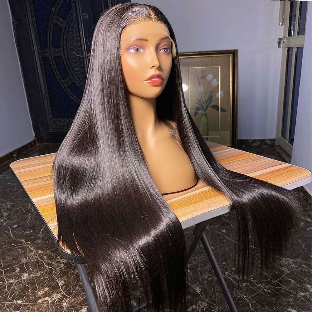 

26 28 Inch Straight Lace Front Human Hair Wigs For Women Brazilian 13x6 Hd Transparent Full 13x4 Lace Frontal Human Hair Wig, Natural color