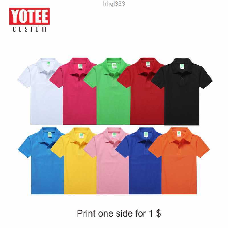 

Eskh Yotee Summer High Quality Casual Short-sleeved Polo Clothing Kid Individual School Outing Custom Polo Shirt Cotton Children 220608, Orange