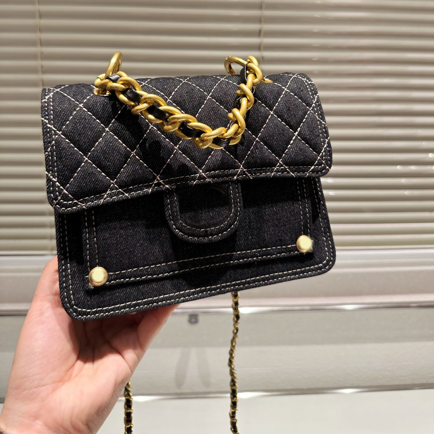 

Denim chain bag 2023 Luxury Designer Brand Fashion Shoulder Bags Handbags Crossbody Women Letter Purse Phone bag Wallet Metallic, No bags