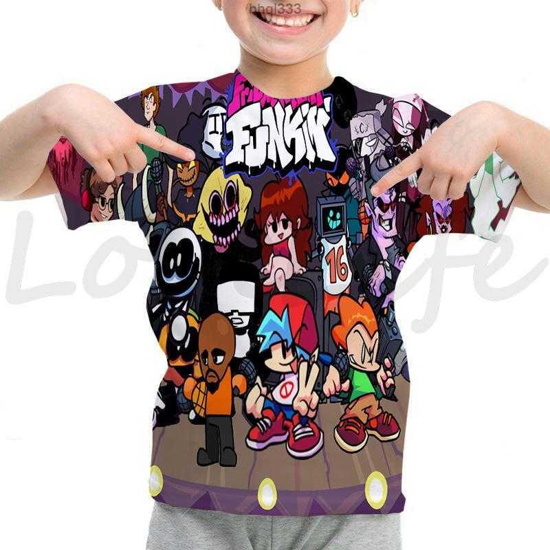 

7o9j 2z2t Men's T-shirts Boys Friday Night Funkin t Shirt Cartoon Fnf Game Funny Short Sleeve Summer Children 3d T-shirt Kids Kawaii Clothes Anime Tsh