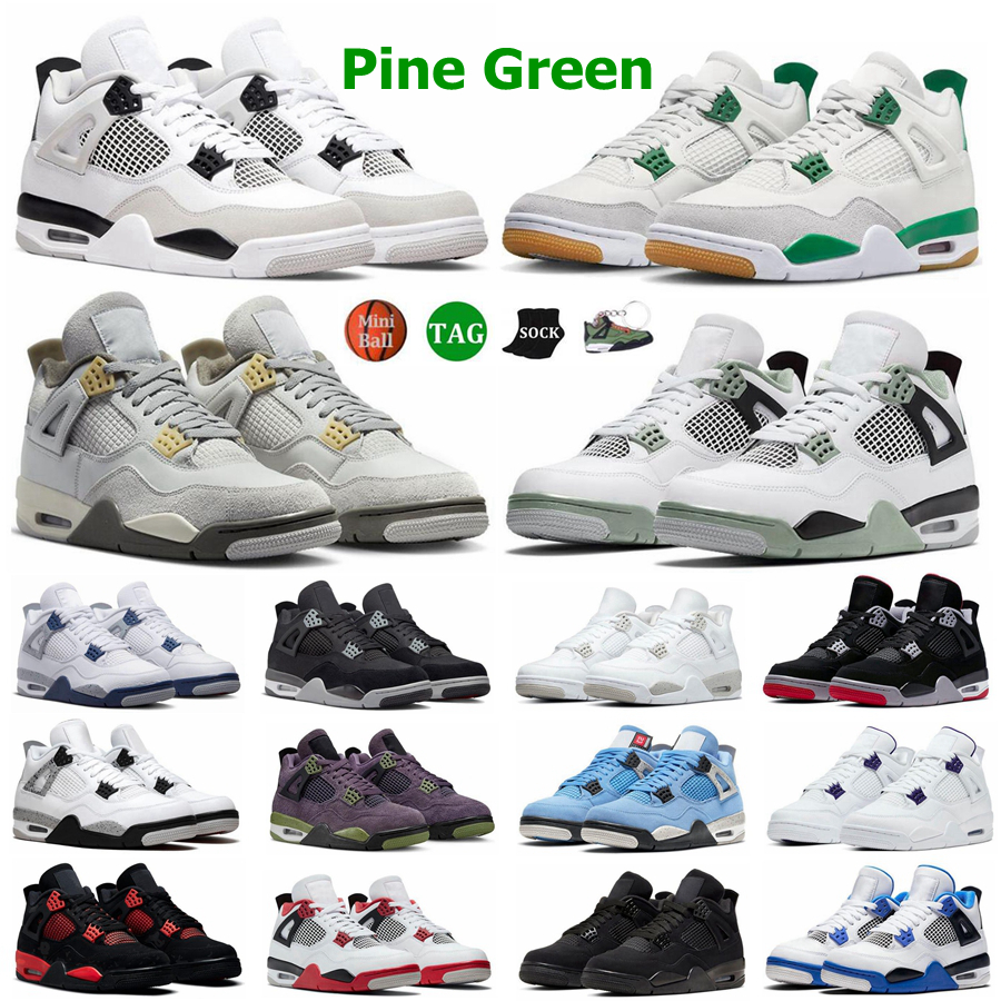

Designer Black Cat 4s Jumpman 4 Basketball Shoes For Men Women Pine Green University Blue Red Thunder Sail White Oreo Seafoam Sports Outdoor Sneakers Size 13, 20