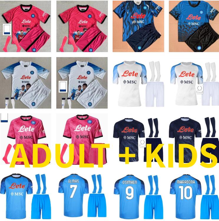 

22 23 Napoli soccer jerseys Naples football shirt 2023 Osimhen KOULIBALY Lozano camiseta de futbol Maradona maillot foot MERTENS ANGUISSA Adult kids kit