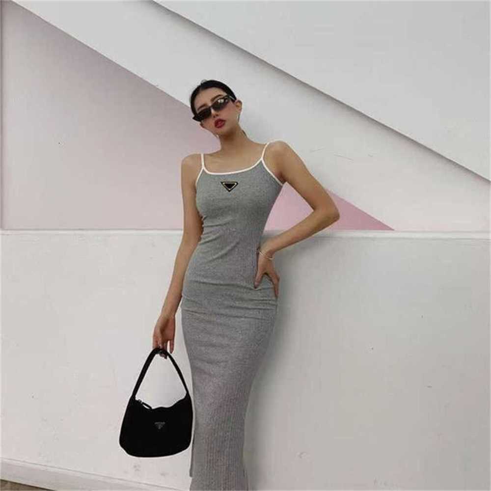 

Casual Dresses designer Womens Sleeveless Shirts Tops Flat Skirts Woman Slim Outwears Summer Dress -L N42U, Gray