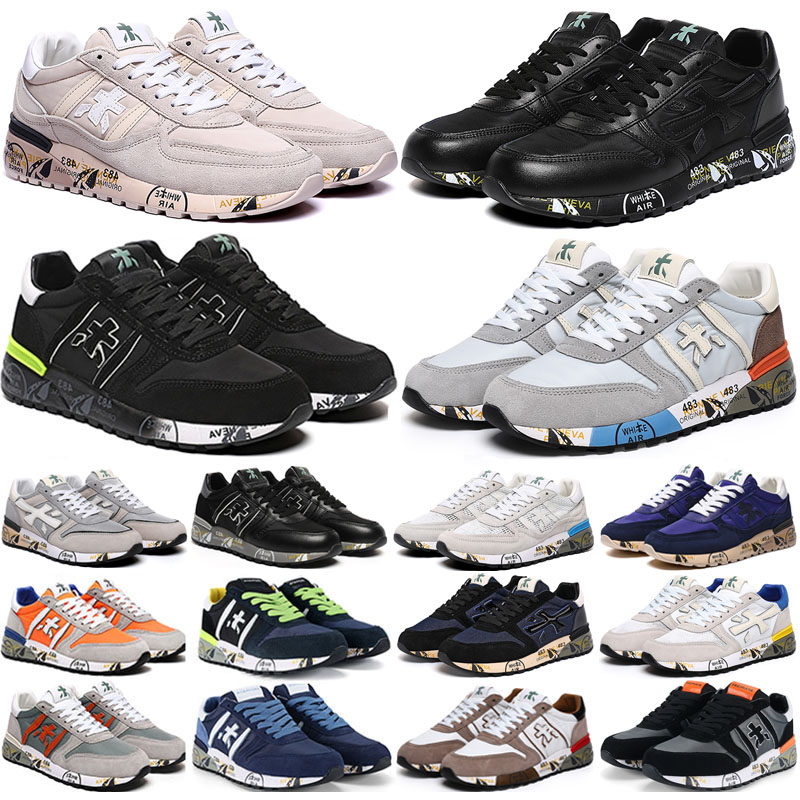

New Premiata mens womens running shoes designer Italy mick lander django sheepskin genuine leather mens traingers sports sneakers walking jogging training shoe