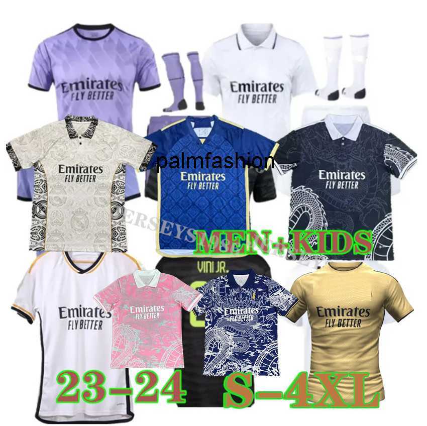 

22 23 24 BENZEMA Soccer Jerseys reAL mADRIds 2023 2024 VINI JR kit camiseta CAMAVINGA TCHOUAMENI football shirt kids sets uniform S 4XL, Kids 6