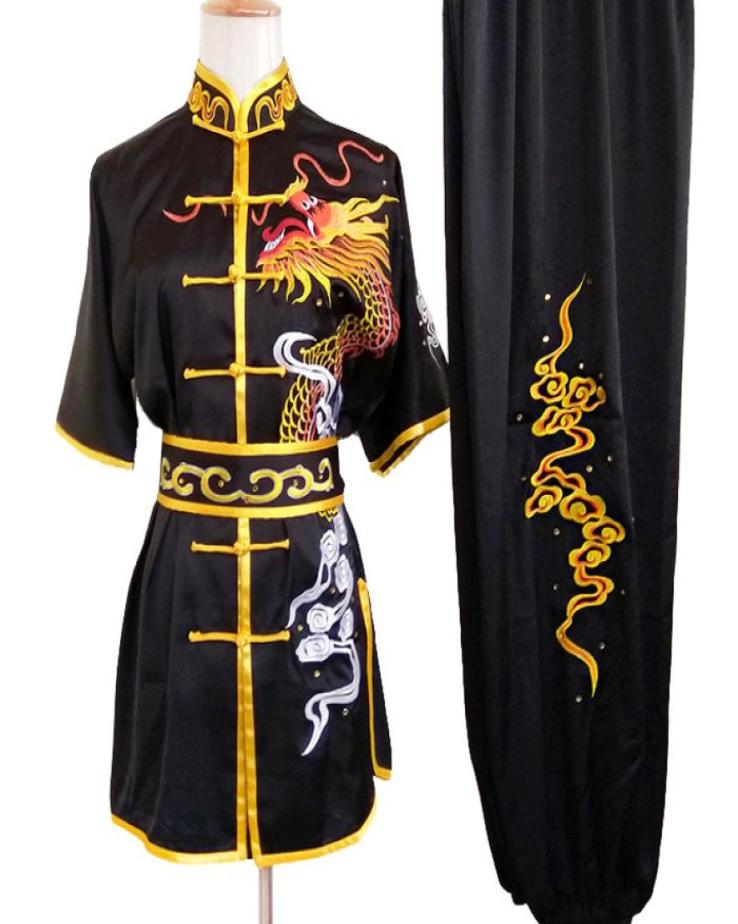 

Chinese wushu uniform Kungfu clothes Martial arts suit taolu outfit Routine garment changquan kimono for men women boy girl kids a9110233, White
