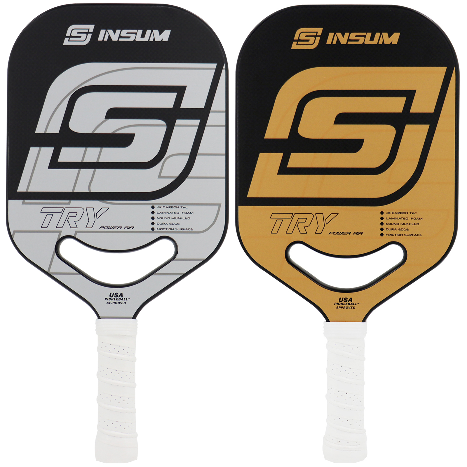 

Tennis Rackets INSUM TRY Elongated Pickleball Paddle Edgeless Power AIR Series 3K Carbon Fiber Textured Surface PBR001196mm PP Core 230531