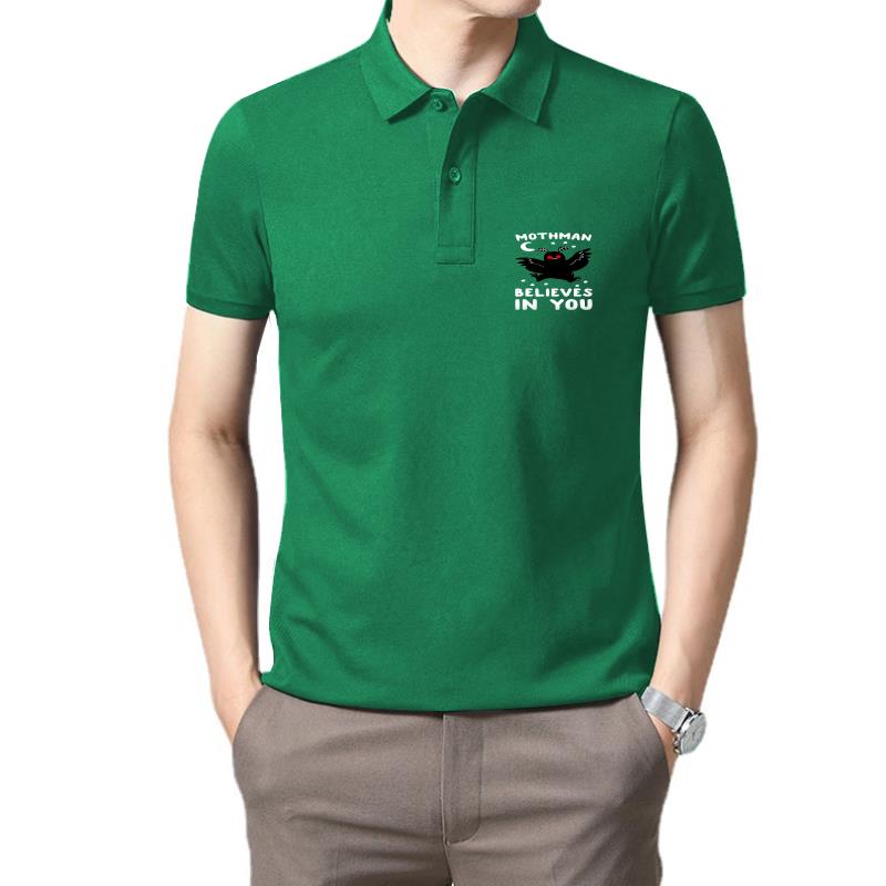 

Men's Polos Believes in You t Shirt Moth Man Creatures Positive Tees Cute Shirts Cryptids Cryptozoology 11L262, Fruit green 02