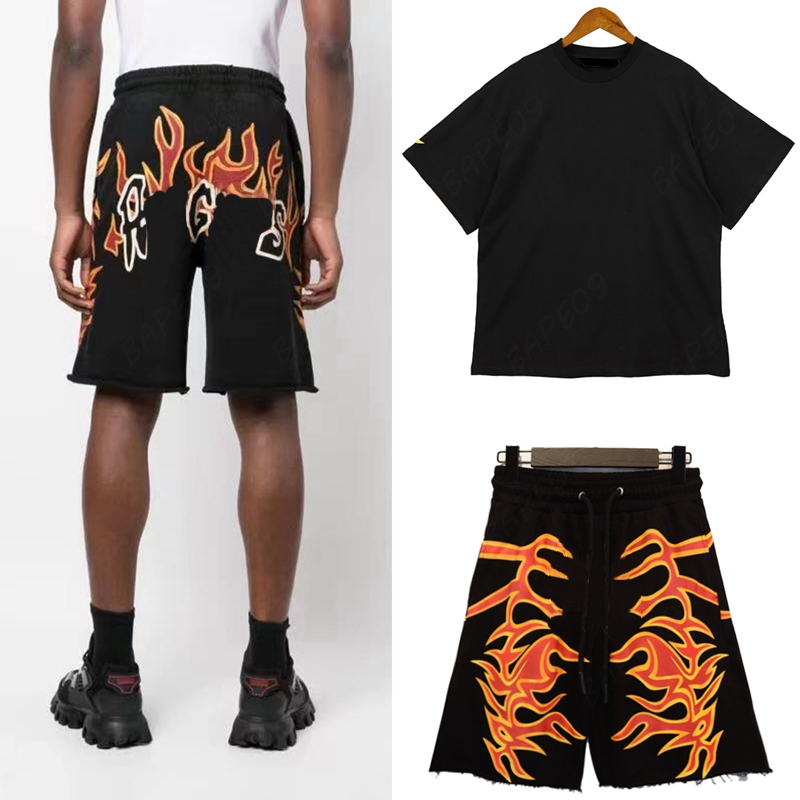 

Men T Shirt Summer Designer Men's T-Shirts Shorts Casual Suit Hip Hop Streetwear Loose White T-shirt