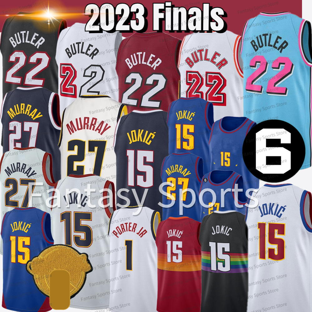 

Mens Jimmy Butler Basketball Jersey Jamal Murray Stitched shirts 22 15 17 Blue Pink White Red New Maillot de basketball 2023 Finals, Color3
