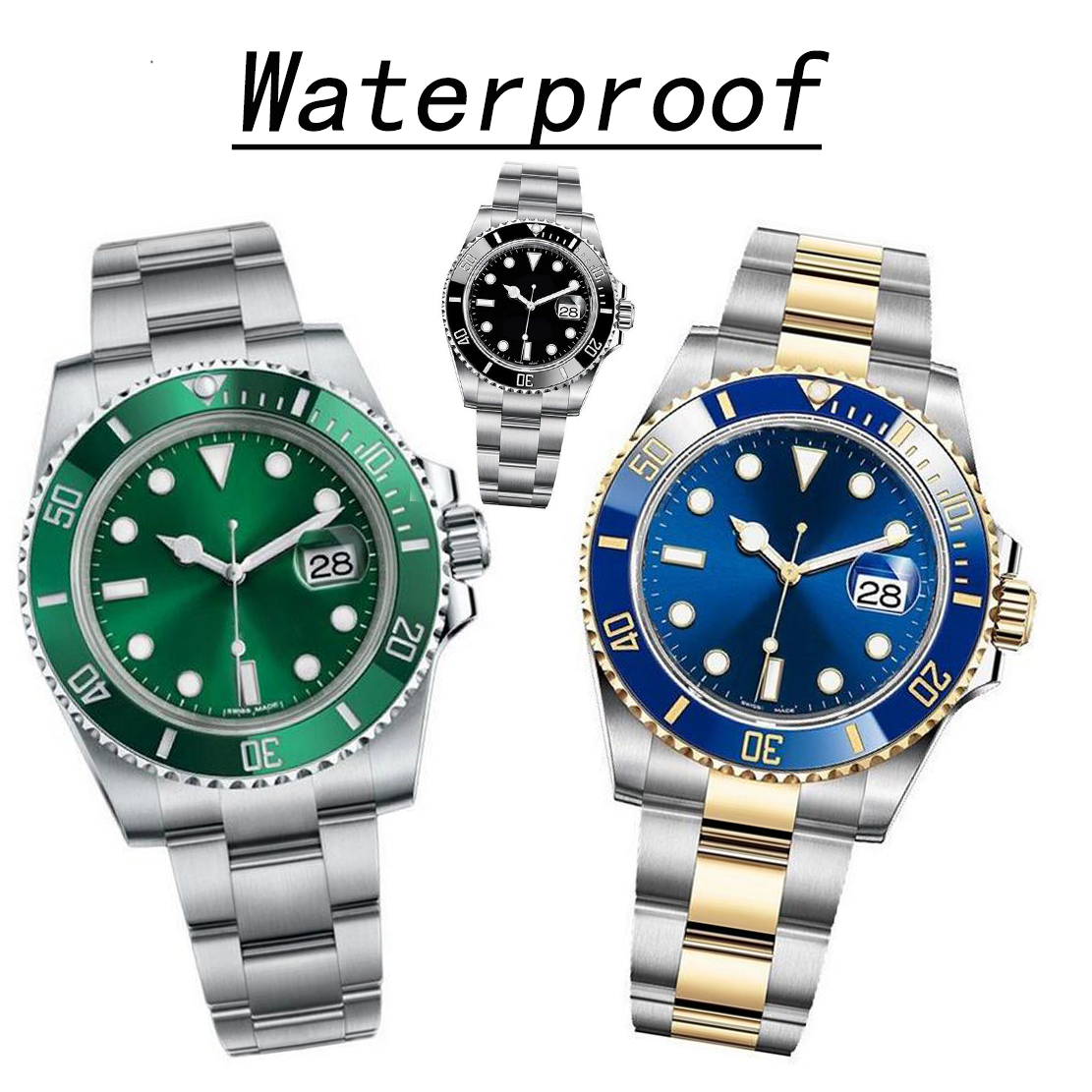 

ST9 mens watch submarine 40mm automatic mechanical watch 904L stainless steel strap sapphire hidden folding buckle waterproof Montre De Luxe Dhgate u1, 10