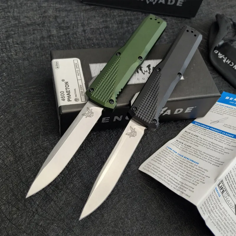 

Benchmade 4600 AUTO Knife Double Action Automatic Knife 6061-T6 Aluminum Handle S30v Blade Tactical Hunting Camping Knives EDC Tool BM 3300 3200 9070 4170 9400