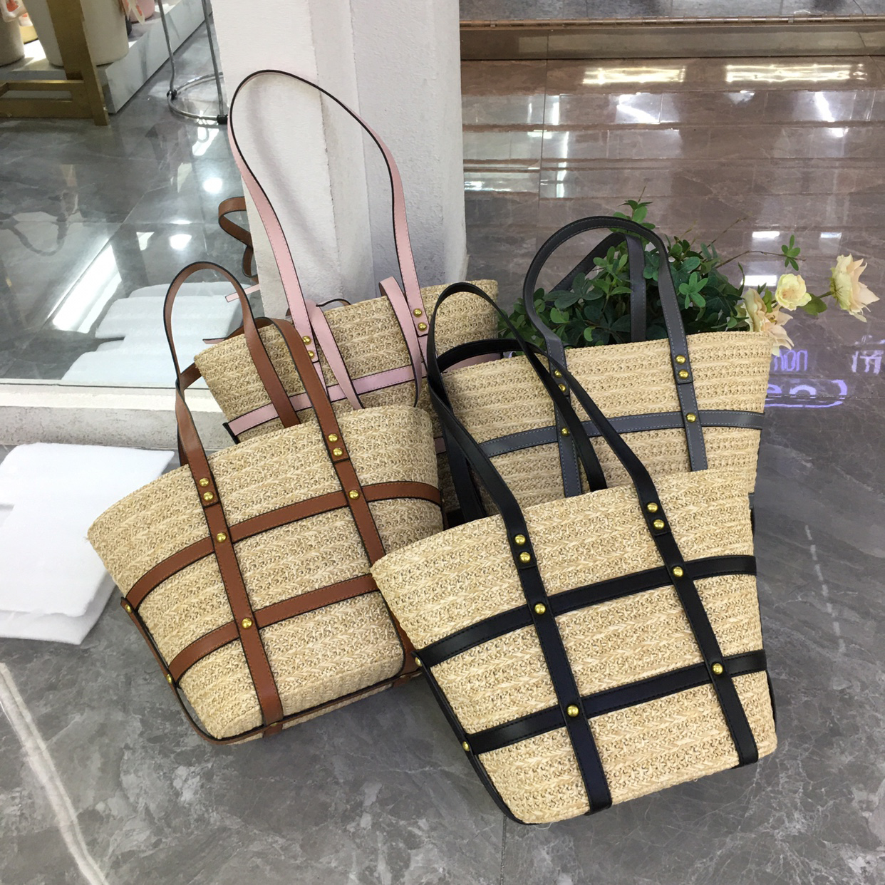 

Luxury Designer Mirror quality basket bags womens handbag fashion Totes mens Cross Body Shoulder bag Rive Gauche Large summer Clutch bag weave linen travel beach bag