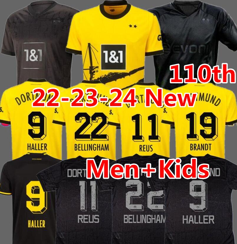 

HALLER soccer jerseys Dortmund 110th 22 23 24 REUS REYNA DORTMUND NEONGELB BELLINGHAM HUMMELS BRANDT WITSEL football shirt 2023 2024 men kids kit maillot de foot, 110th adult