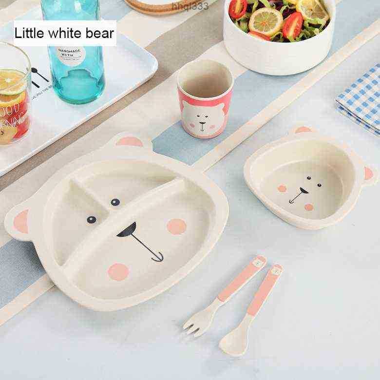 

Lo4e G1m6 Bamboo Child Baby Tableware Plate Set Kids Children Dinnerware Set Dishes and Plates Sets Feeding Cup Soup Fork Spoon Utensils H1111
