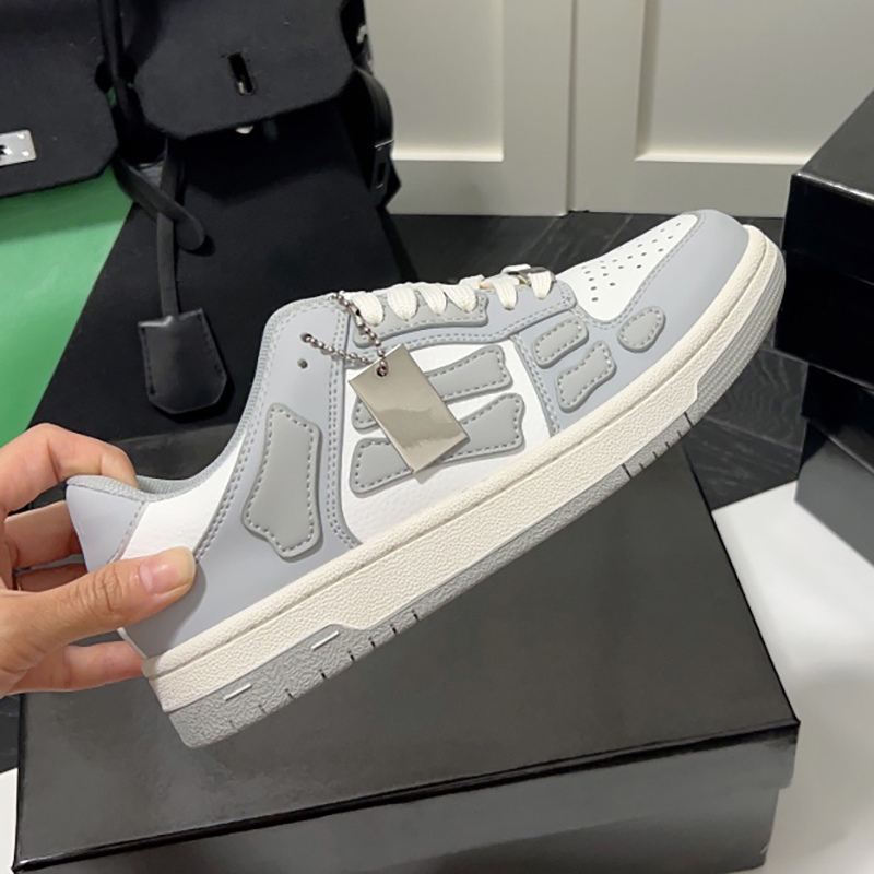 

Designer sneakers men women skel low shoes bones hi Real leather luxury skeleton blue red white black green gray brown couple casual Mens womens sports shoe Sneaker, Casual shoes 2