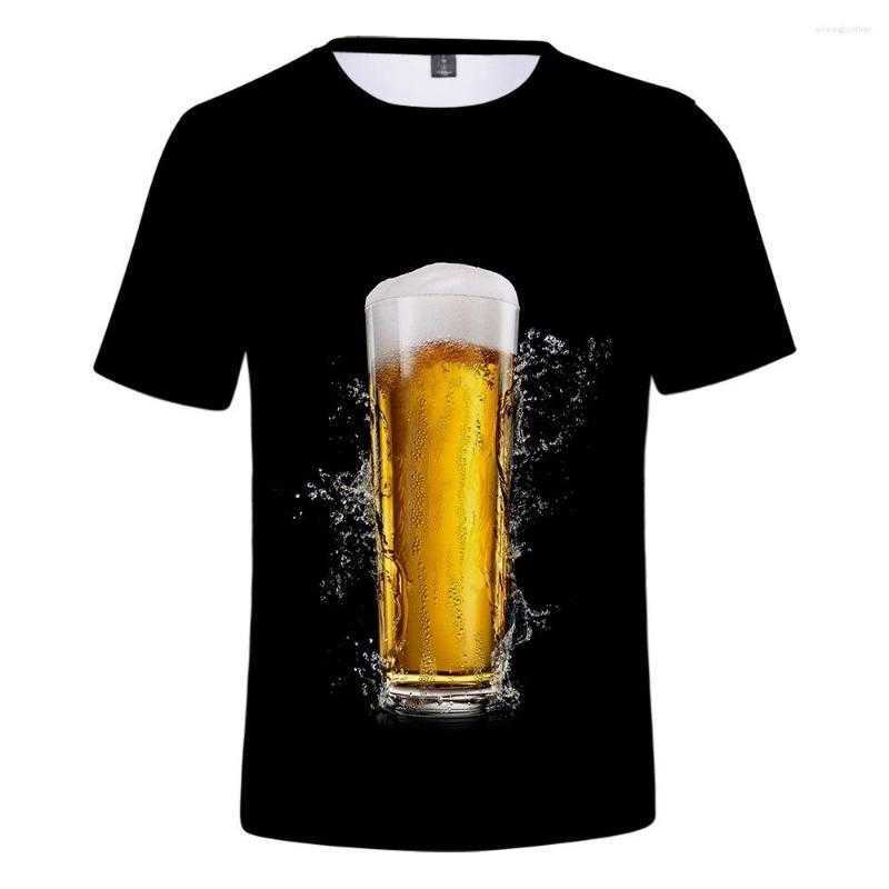 

Men's T Shirts Summer T-Shirt 3D Beer Letters Print Men Women Funny Novelty Shirt O-Neck Short Sleeve Tops Fashion Street Homme Top Tees, Beige
