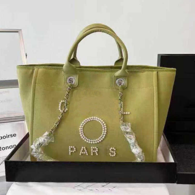 

Brand Luxury Women's Hand Bags Beach Bag Embroidered Handbag Canvas Chain Backpack Evening Handbags Female Pearl Big Shopping Designer Ladies Small Backpacks ENZ8, 11