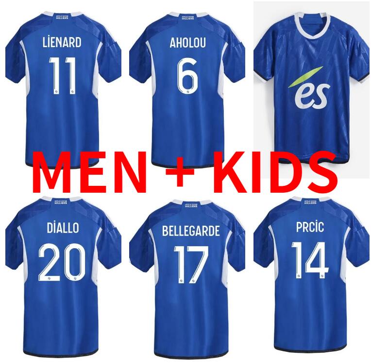 

2023 2024 Strasbourg Soccer Jerseys 23 24 Men Kit kids Maillot de football shirts DIALLO GAMEIRO AHOLOU DIARRA BELLEGARDE DJIKU SANSON LIENARD home away blue, Monaco third