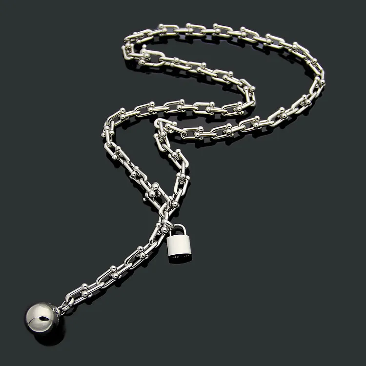 

Womens Lock ball Necklace Designer Jewelry mens U-shaped Necklace Complete Brand as Wedding Christmas Gift tiffany tiffanys