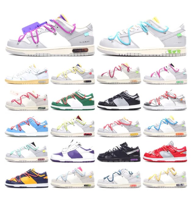 

2023 NEW Designer OW Men Women Running Sports Shoes NO.1-50 Lot The Offs White Sb Dunks Low Skate University Blue Fragment Skate Platform Shoe Trainers Sneakers 36-45
