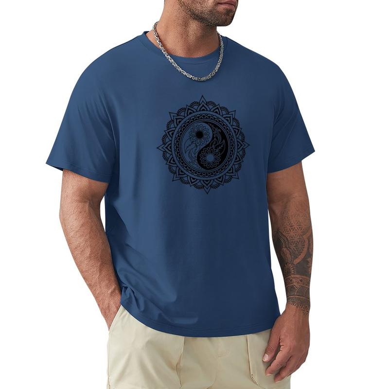 

Men's Polos Yin Yang Symbol in a Mandala T-shirt Cute Tops Sweat Shirt Anime Clothes Tees Big And Tall t Shirts for Men 5JZ40, Navy