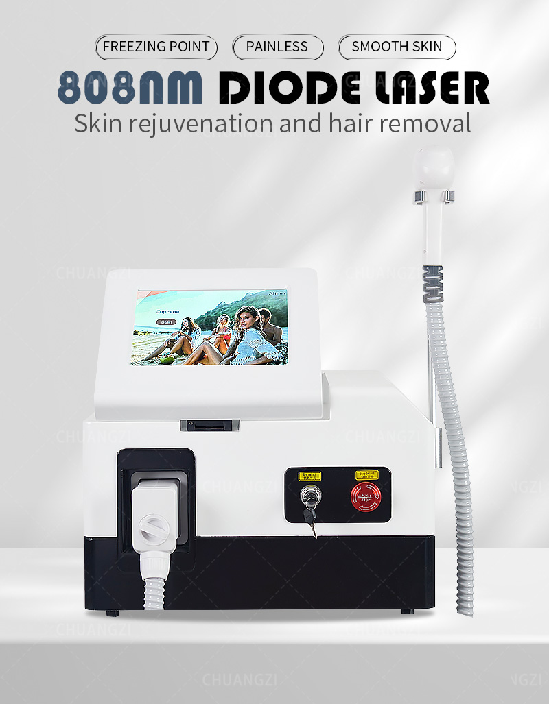 

2023 Newest 808nm Diode Laser Hair Removal Machine 2000W High Power 3 Wavelength 755 808 1064 Freezing Point Painless Beauty Machine