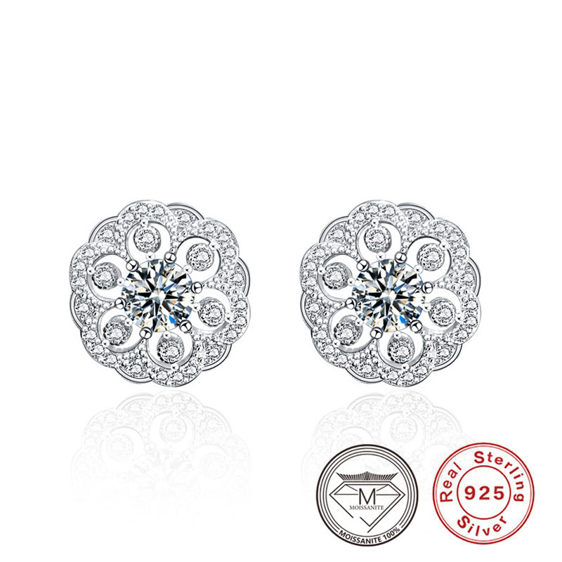 

Best Selling 925 Sterling Silver Flower Earrings Chinese Style Ear Studs Jewelry for Women