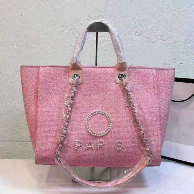 

CH Luxury Women's Fashion Hand Bags Embroidered Brand Handbag Female Pearl Beach Bag Big Shopping Small Backpacks Canvas Chain Backpack Evening Handbags Cna4