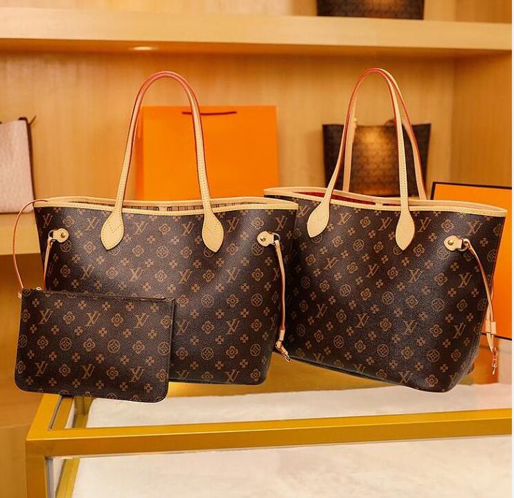 

fashion luxury Totes designer handbags purses shoulder bag handbag large capacity composite shopping bag wallet, White grid inside pink