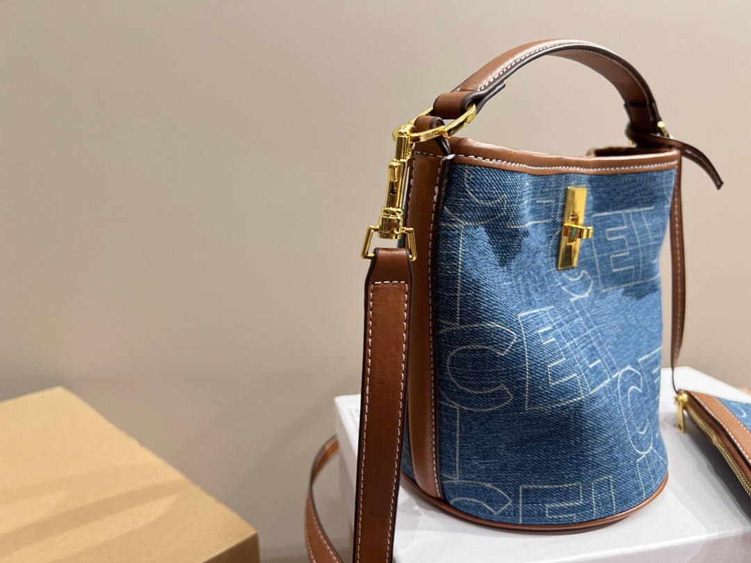 

High Quality Mini triomphes Bucket Bag Designer Crossbody Shoulder Bags Handbag women's leather handbags handbag removable shoulders strap triomphes bag, Blue